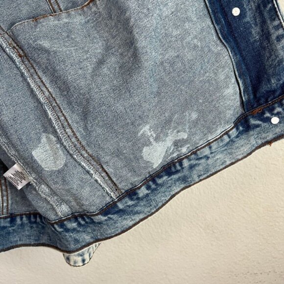 Veveret Denim Jacket Women's 2XL Pearl & Rhinestone Embellished Acid Wash Retro - Picture 11 of 11